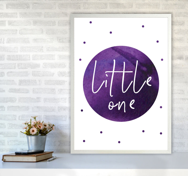 Little One Purple Watercolour Modern Print A1 Oak Frame