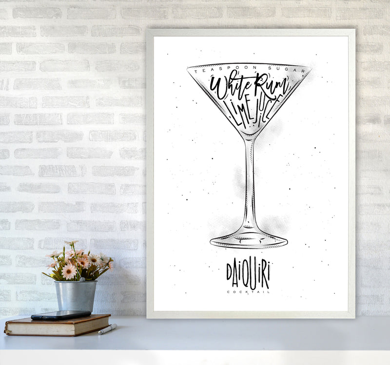 Daiquiri Cocktail Modern Print, Framed Kitchen Wall Art A1 Oak Frame
