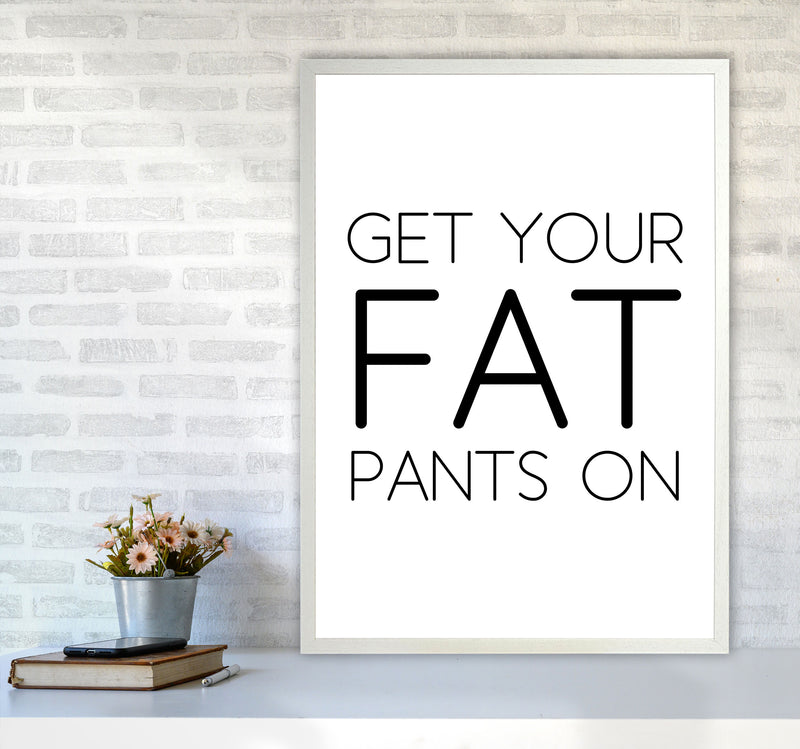 Fat Pants Framed Typography Wall Art Print A1 Oak Frame