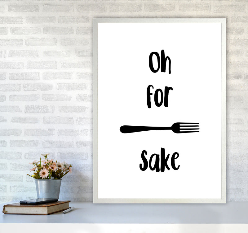 Forks Sake Framed Typography Wall Art Print A1 Oak Frame