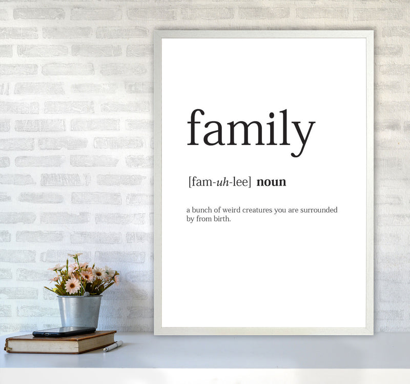 Family Framed Typography Wall Art Print A1 Oak Frame