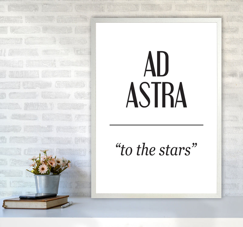 Ad Astra Framed Typography Wall Art Print A1 Oak Frame