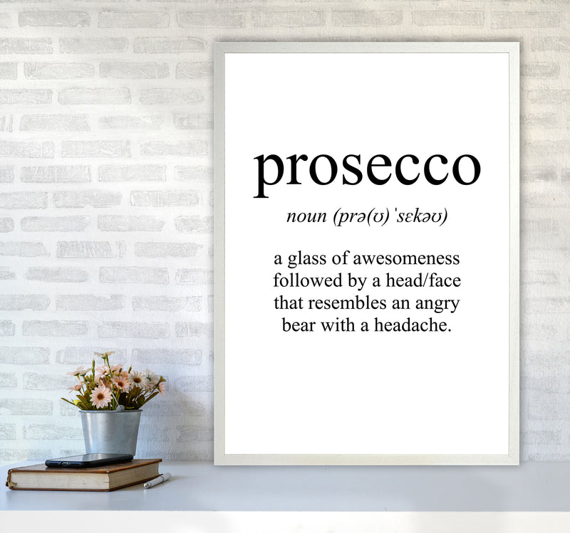 Prosecco Framed Typography Wall Art Print A1 Oak Frame