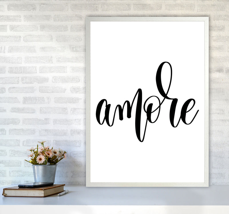 Amore Framed Typography Wall Art Print A1 Oak Frame