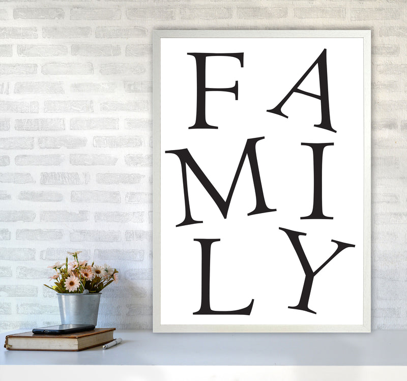 Family Framed Typography Wall Art Print A1 Oak Frame