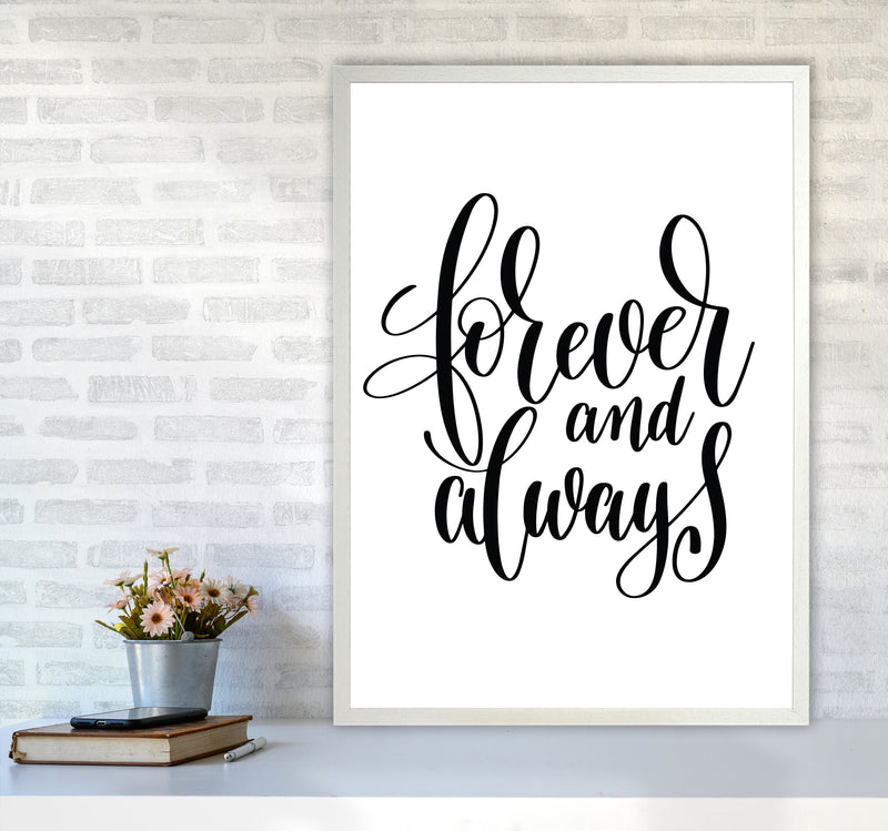 Forever And Always Framed Typography Wall Art Print A1 Oak Frame