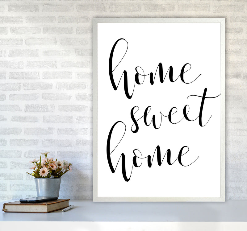 Home Sweet Home Framed Typography Wall Art Print A1 Oak Frame