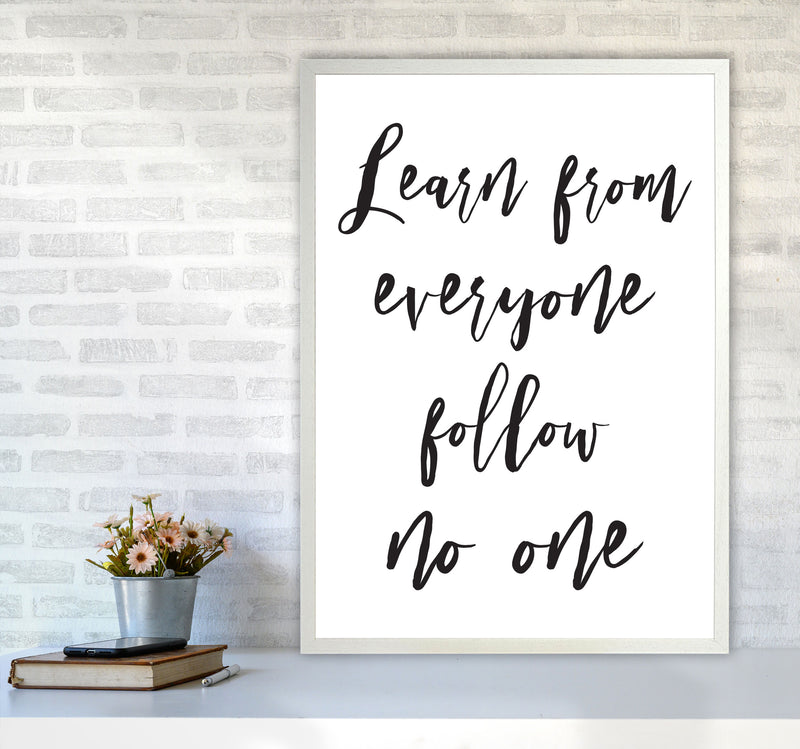 Learn From Everyone Framed Typography Wall Art Print A1 Oak Frame