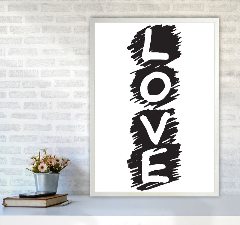 Love Framed Typography Wall Art Print A1 Oak Frame