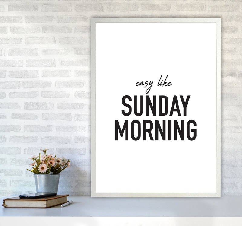 Easy Like Sunday Morning Framed Typography Wall Art Print A1 Oak Frame