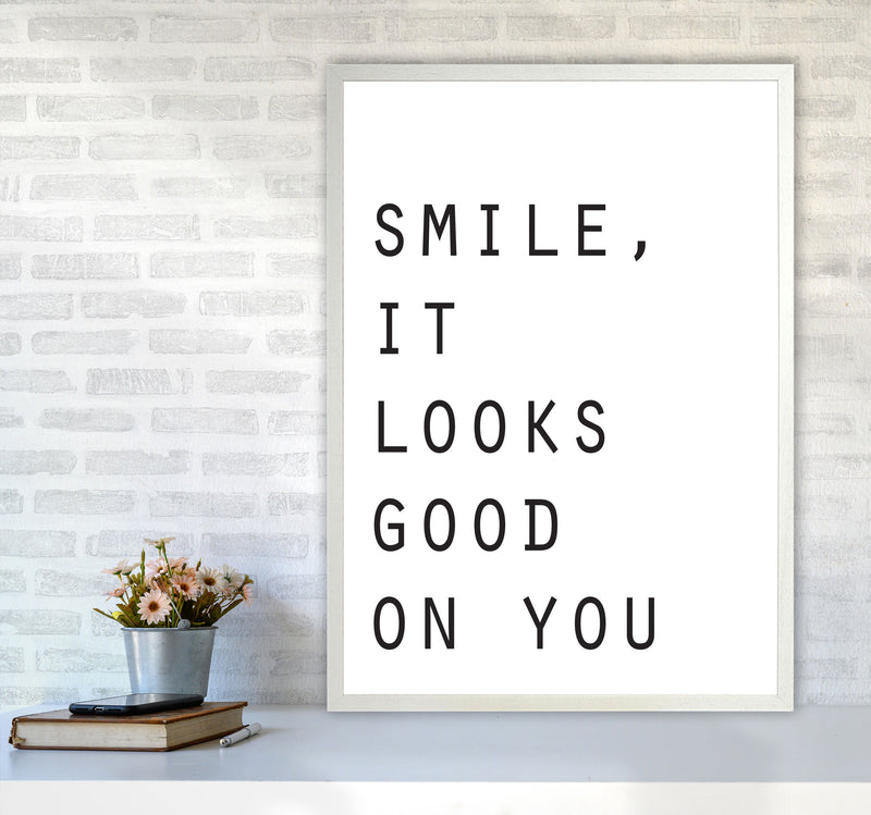 Smile, It Looks Good On You Modern Print A1 Oak Frame