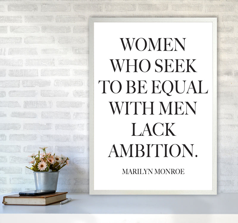 Equality, Marilyn Monroe Quote Framed Typography Wall Art Print A1 Oak Frame