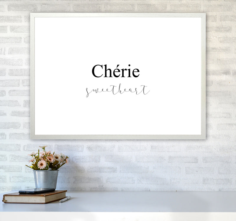 Chérie Framed Typography Wall Art Print A1 Oak Frame