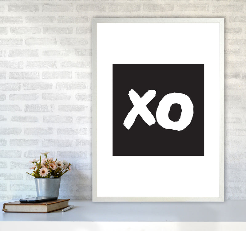 XO Black Square Modern Print A1 Oak Frame