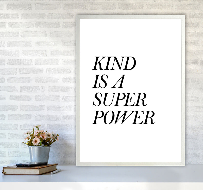 Kind Is A Superpower Framed Typography Wall Art Print A1 Oak Frame