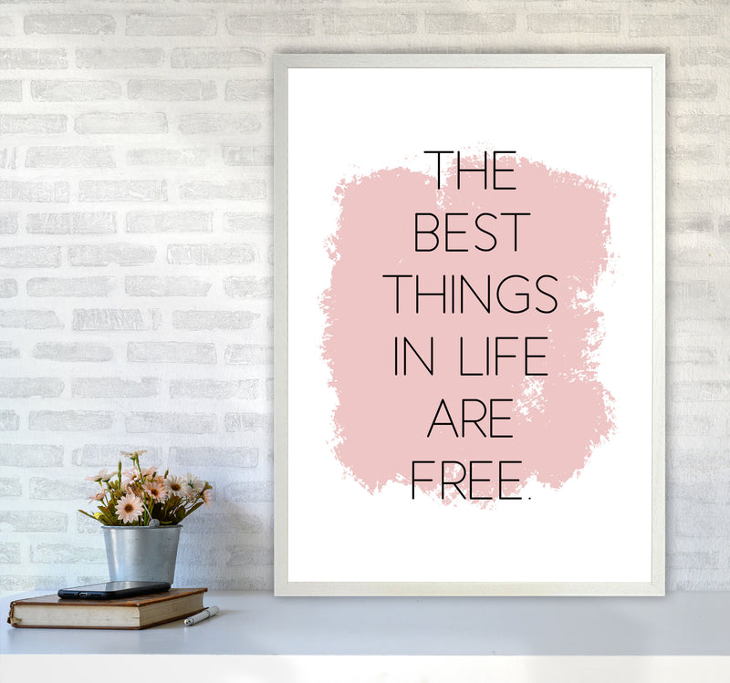 The Best Things In Life Are Free Modern Print A1 Oak Frame