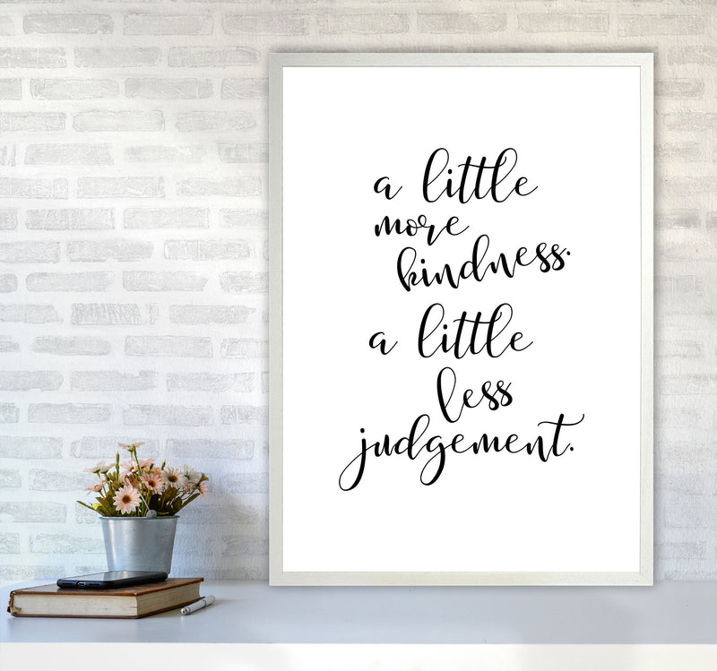 A Little More Kindness Framed Typography Wall Art Print A1 Oak Frame