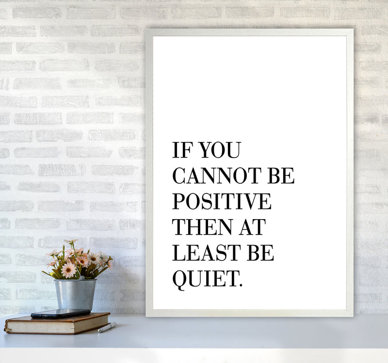 Be Quiet Framed Typography Wall Art Print A1 Oak Frame