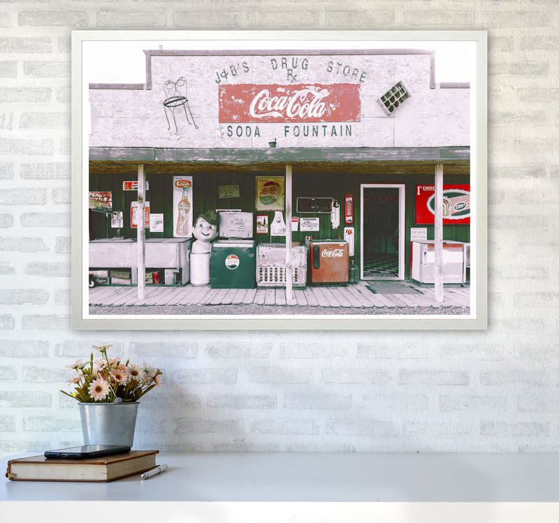 Coca Cola Shop Modern Print A1 Oak Frame