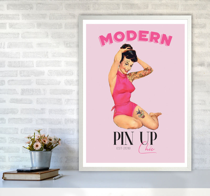 Modern Pin Up Girl Modern Print A1 Oak Frame