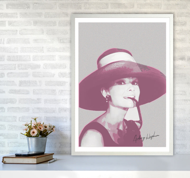 Audrey Hepburn Vintage Modern Print A1 Oak Frame