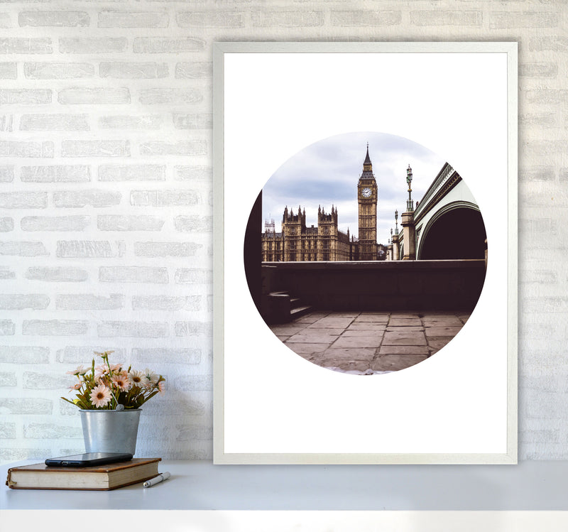 London Big Ben Modern Art Print, Framed Wall Art A1 Oak Frame