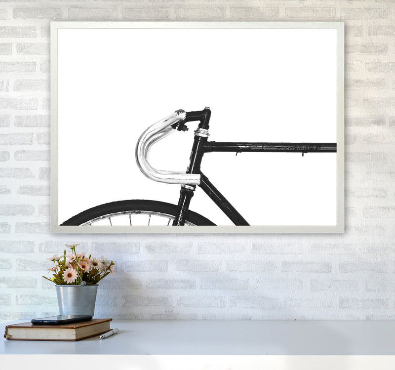 Minimal Bike Frame Modern Print A1 Oak Frame