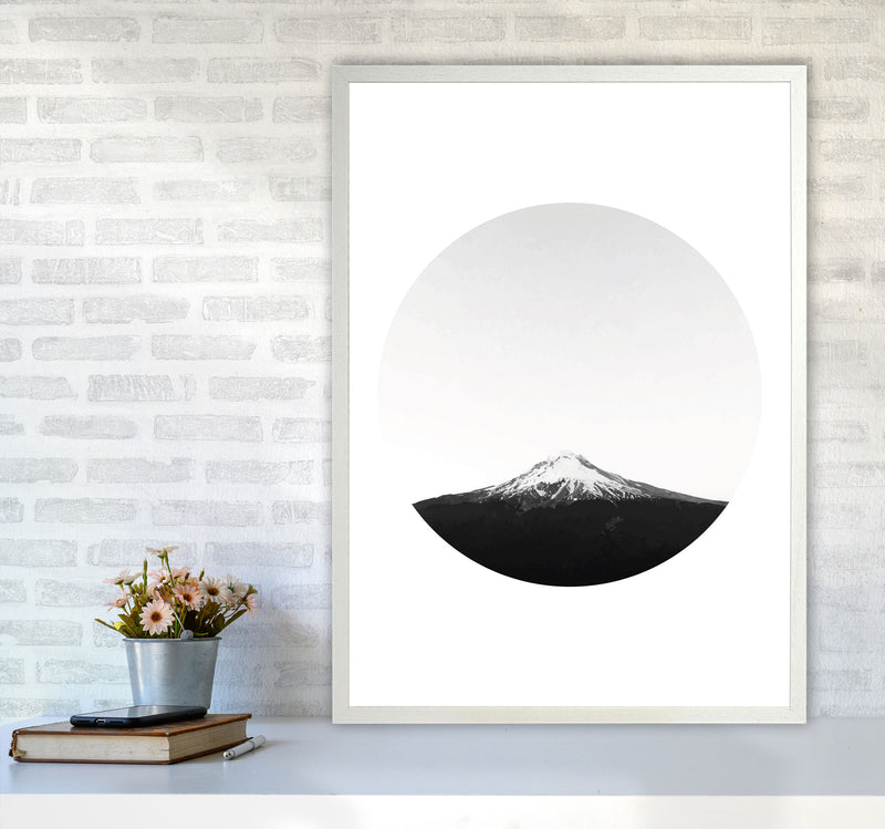Abstract Mountain Modern Print A1 Oak Frame