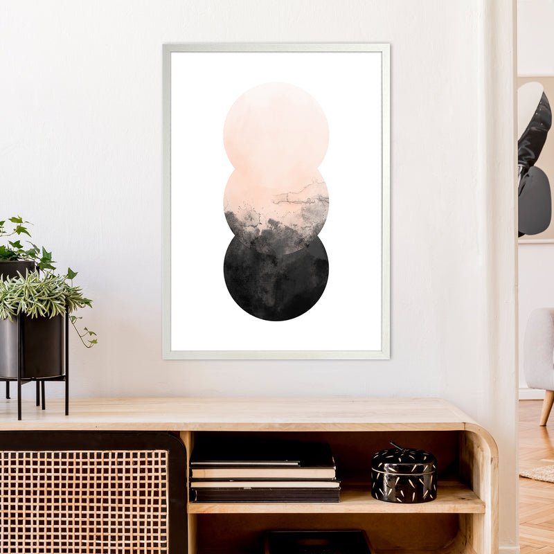 Nude And Black Watercolour 5 Art Print by Pixy Paper A1 Oak Frame