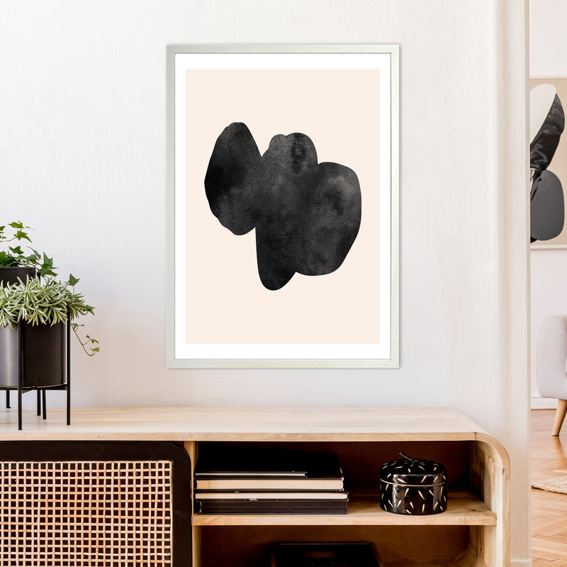 Nude And Black Watercolour 6 Art Print by Pixy Paper A1 Oak Frame