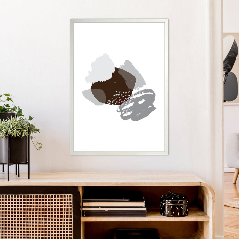 Mismatch Grey And Black  Art Print by Pixy Paper A1 Oak Frame