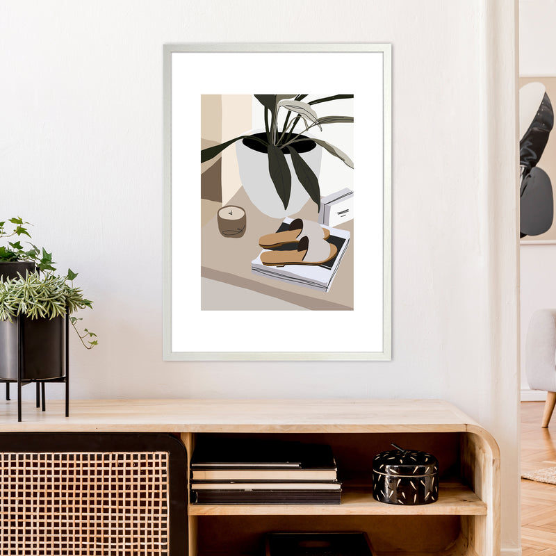 Mica Shoes And Plant N9  Art Print by Pixy Paper A1 Oak Frame