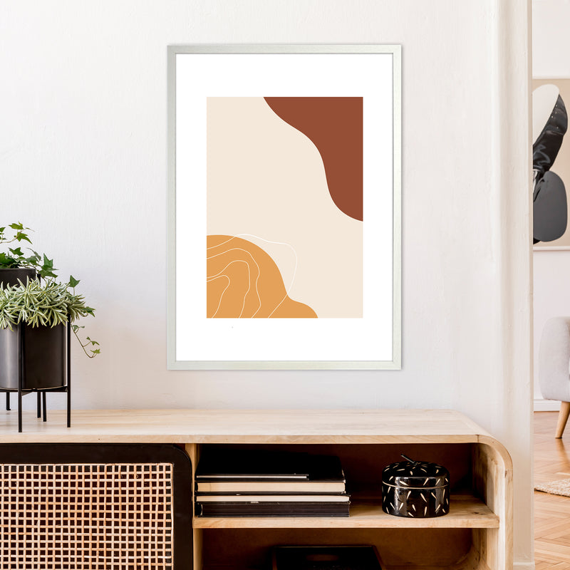 Mica Sand Abstract N27  Art Print by Pixy Paper A1 Oak Frame