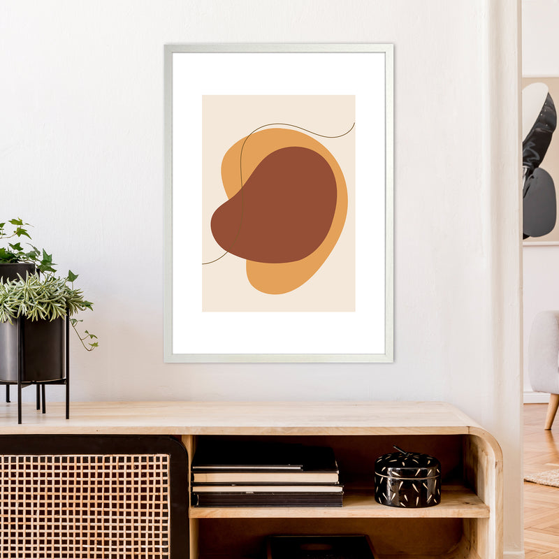 Mica Sand Abstract N29  Art Print by Pixy Paper A1 Oak Frame