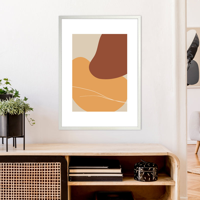 Mica Sand Abstract N28  Art Print by Pixy Paper A1 Oak Frame