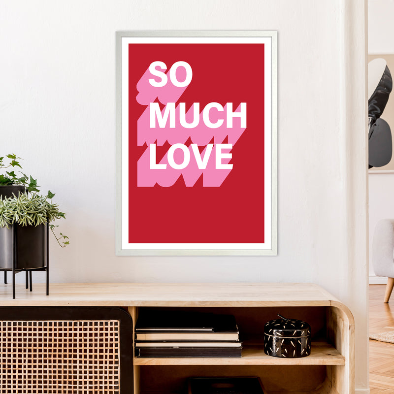 So Much Love Shadow  Art Print by Pixy Paper A1 Oak Frame