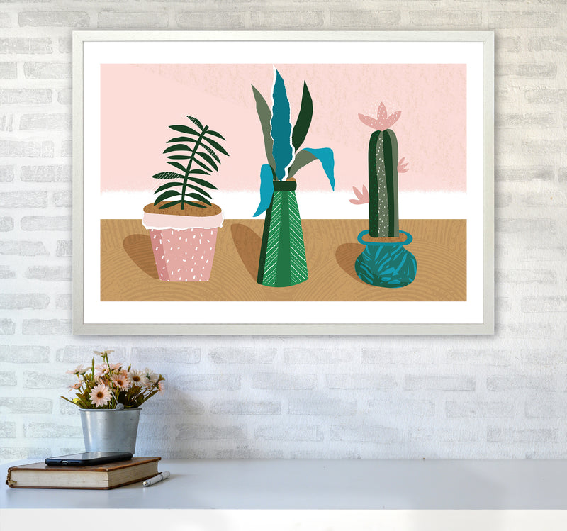 Plant Collection Jungle Abstract  Art Print by Pixy Paper A1 Oak Frame