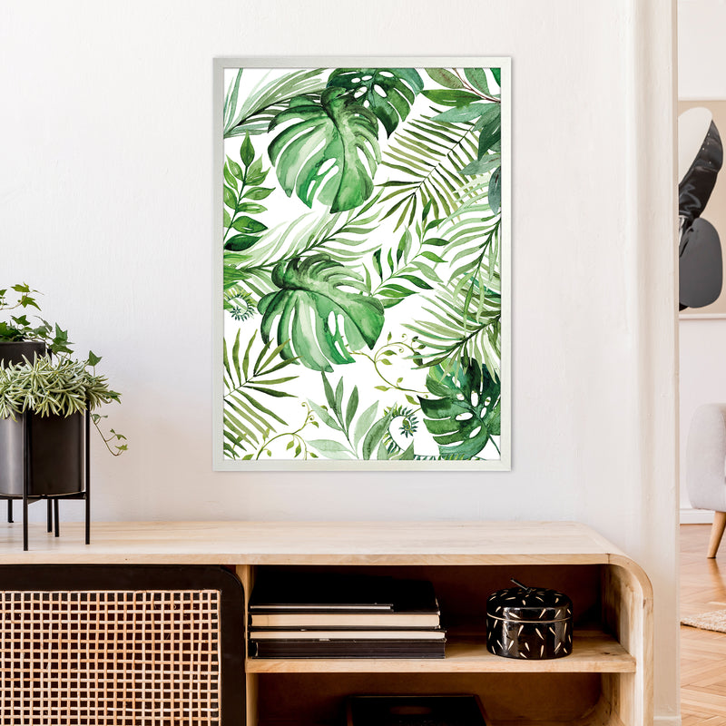Full Page Leaves Exotic  Art Print by Pixy Paper A1 Oak Frame