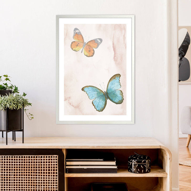 Butterflies Exotic  Art Print by Pixy Paper A1 Oak Frame