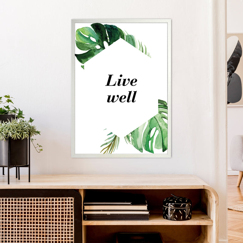 Live Well Exotic  Art Print by Pixy Paper A1 Oak Frame