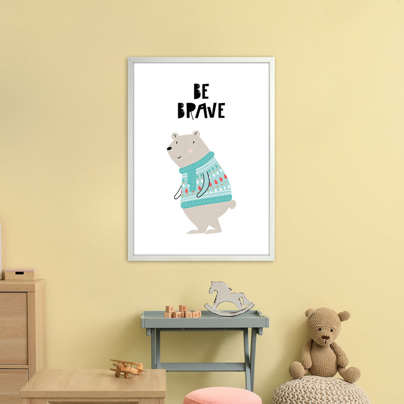 Be Brave Animal  Art Print by Pixy Paper A1 Oak Frame