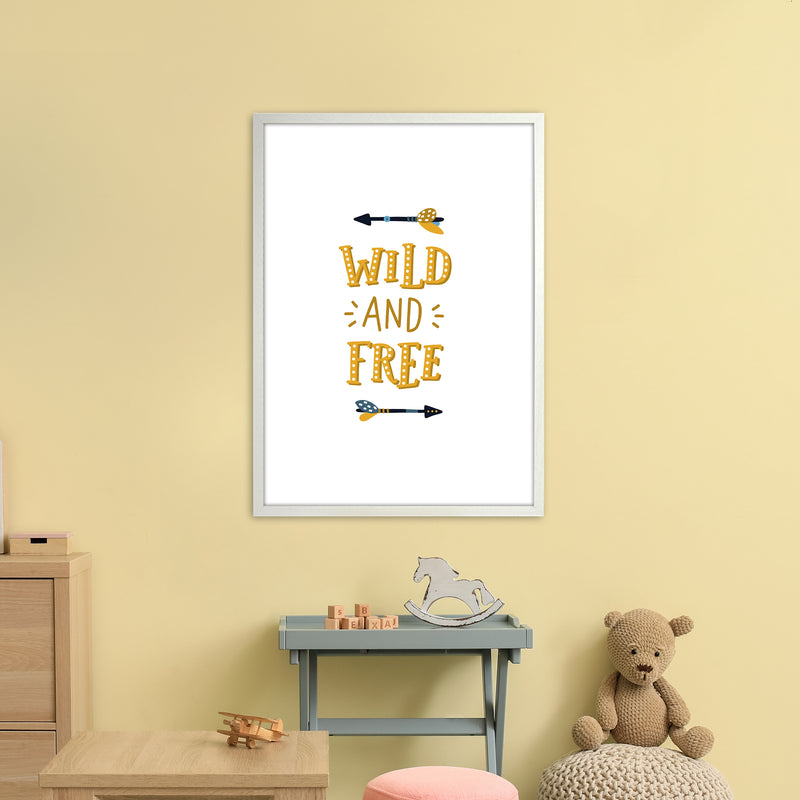 Little Explorer Wild And Free  Art Print by Pixy Paper A1 Oak Frame