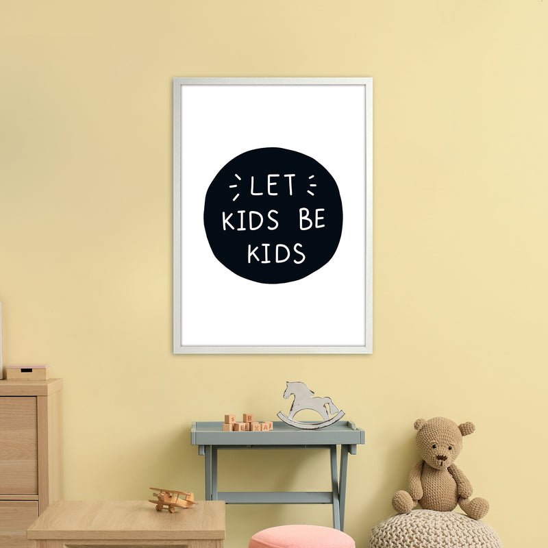Let Kids Be Kids Super Scandi  Art Print by Pixy Paper A1 Oak Frame