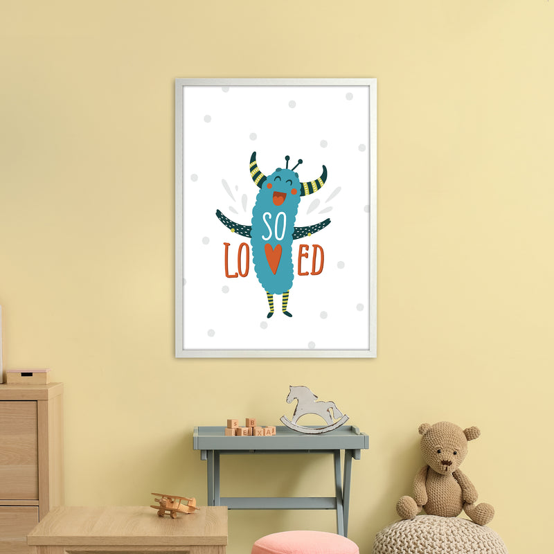 Little Monsters So Loved  Art Print by Pixy Paper A1 Oak Frame