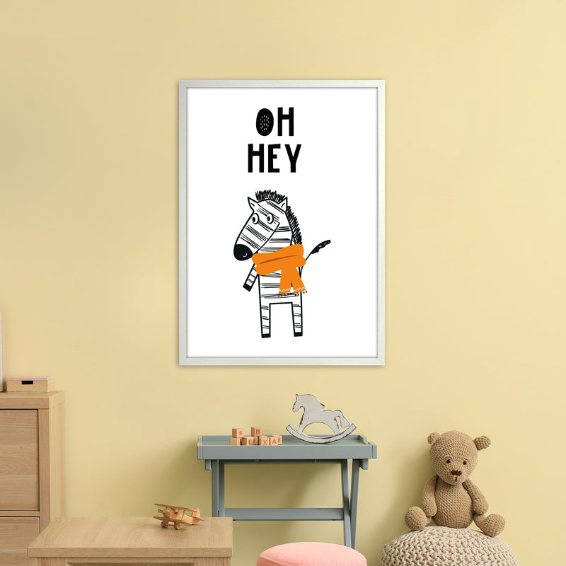 Oh Hey Zebra Animal Pop  Art Print by Pixy Paper A1 Oak Frame