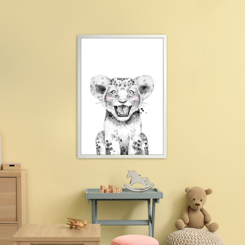Safari Babies Tiger  Art Print by Pixy Paper A1 Oak Frame