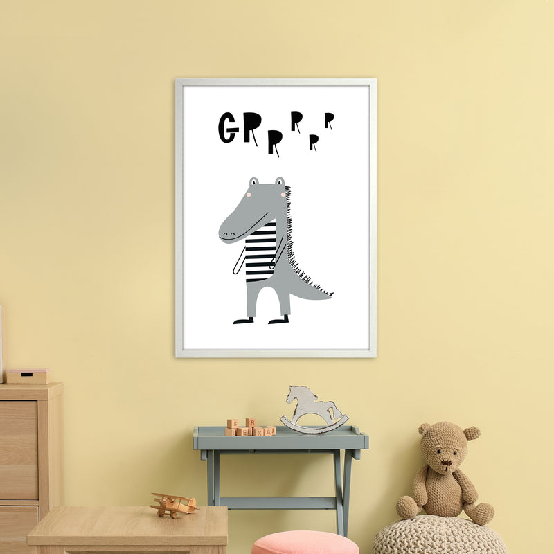 Grr Gator Animal Pop  Art Print by Pixy Paper A1 Oak Frame