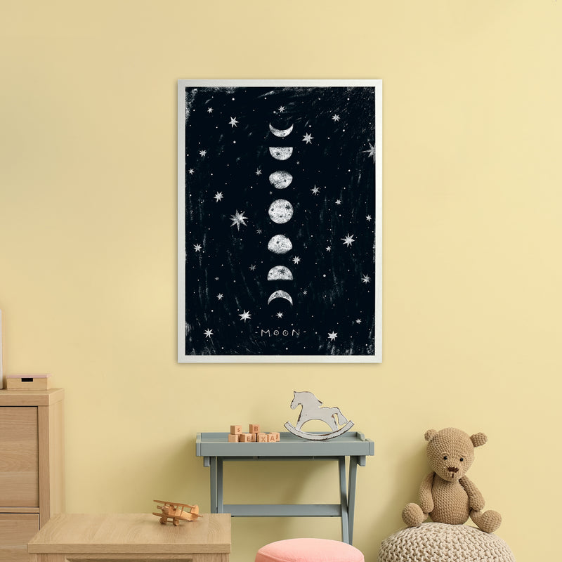 Phases Of The Moon  Art Print by Pixy Paper A1 Oak Frame