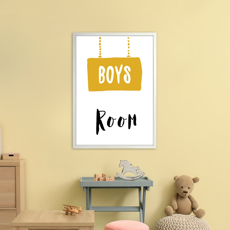 Boys Room Mustard  Art Print by Pixy Paper A1 Oak Frame