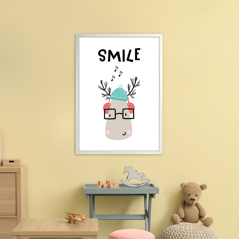 Smile Animal Pop  Art Print by Pixy Paper A1 Oak Frame